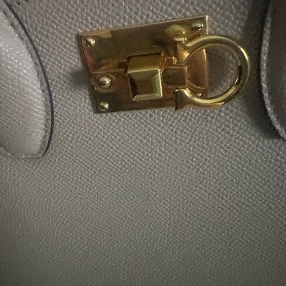 FERRAGAMO Salvatore Studio Box Mini Leather Top Handle Bag in Taupe - Picture 4 of 14